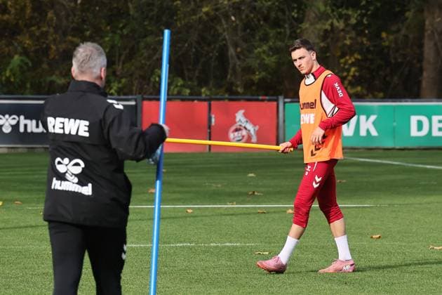 1 FC Köln 1 FC Köln, Training, from left Lukas Kwasniok, Said El Mala 1 FC Köln , 06 11 2025, Bild