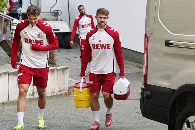 1 FC Köln 1 FC Köln, Training, from left Joel Schmied, Jan Thielmann 1 FC Köln , 06 11 2025, Bild