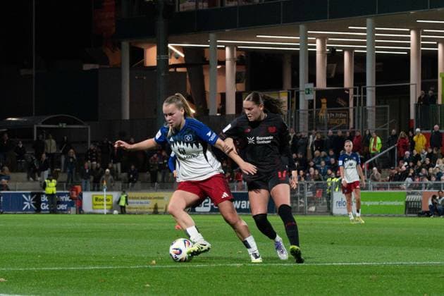 during the Google Pixel Frauen-Bundesliga between Bayer 04 Leverkusen and Hamburger SV at Ulrich-Haberland-Stadion in Leverkusen, Germany. Copyright: xQianruxZhang SPPx Sportspressphoto_SPR57669