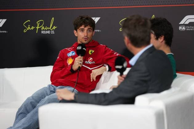 F1 - SAO PAULO GRAND PRIX 2025 press conference, PK, Pressekonferenz LECLERC Charles (mco), Scuderia Ferrari SF-25, portrait during the 2025 Formula 1 Grande Premio de Sao Paulo, 2025 Sao Paulo Grand Prix, 21th round of the 2025 FIA Formula One World Championship, WM, Weltmeisterschaft from November 7 to 9, 2025 on the Interlagos, in Sao Paulo, Brazil - Sao PauloBrazil Copyright: xANTONINxVINCENTx