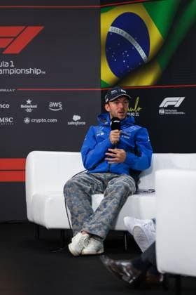 F1 - SAO PAULO GRAND PRIX 2025 press conference, PK, Pressekonferenz GASLY Pierre (fra), Alpine F1 Team A525, portrait during the 2025 Formula 1 Grande Premio de Sao Paulo, 2025 Sao Paulo Grand Prix, 21th round of the 2025 FIA Formula One World Championship, WM, Weltmeisterschaft from November 7 to 9, 2025 on the Interlagos, in Sao Paulo, Brazil - Sao PauloBrazil Copyright: xANTONINxVINCENTx