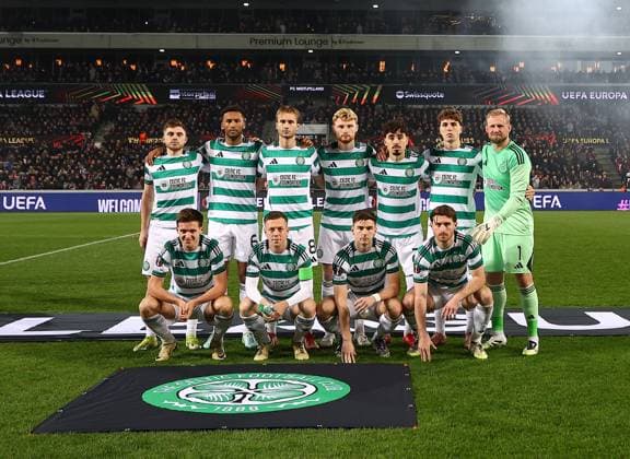 Celtic stating xI - team photo Midtjylland vs Celtic, UEFA Europa League, Group Stage, Football, MCH Arena, Herning, Denmark - 06 Nov 2025Herning MCH Arena Denmark EDITORIAL USE ONLY No use with unauthorised audio, video, data, fixture lists, club league logos or live services. Online in-match use limited to 120 images, no video emulation. No use in betting, games or single club league player publications.  Copyright: xMichaelxZemanek Shutterstockx 15642247m