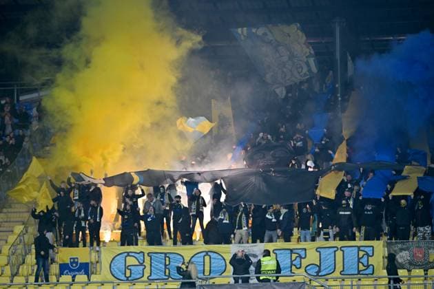 Celje, Slovenia, November 06th 2025, Celje fans before the UEFA Conference League, League phase Matchday 3, between Celje (Slovenia) and Legia Warszawa (Polande) at Stadion Celje, Celje, Slovenia. (Photo by Igor Kupljenik Sports Press Photo) Copyright: xIgorxKupljenikx xSPPx Sportspressphoto_SPR57735