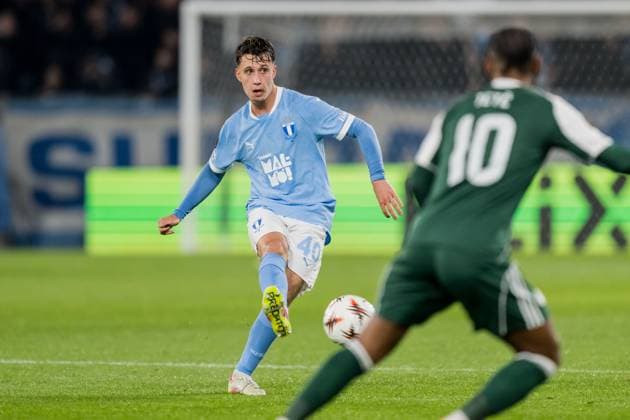 251106 Kenan Busuladzic of Malmö FF during the UEFA Europa League football match between Malmö FF and Panathinaikos on November 6, 2025 in Malmö Photo Petter Arvidson BILDBYRAN kod PA PA1108 fotboll football soccer fotball uefa europa league europa league malmö ff panathinaikos bbeng bbauto  Copyright: PETTERxARVIDSON BB251106PA064