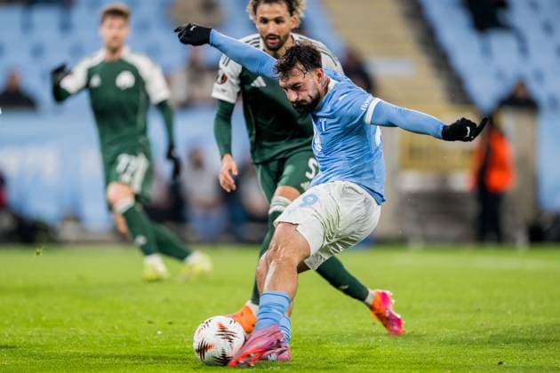 251106 Sead Haksabanovic of Malmö FF during the UEFA Europa League football match between Malmö FF and Panathinaikos on November 6, 2025 in Malmö Photo Petter Arvidson BILDBYRAN kod PA PA1108 fotboll football soccer fotball uefa europa league europa league malmö ff panathinaikos bbeng bbauto  Copyright: PETTERxARVIDSON BB251106PA069