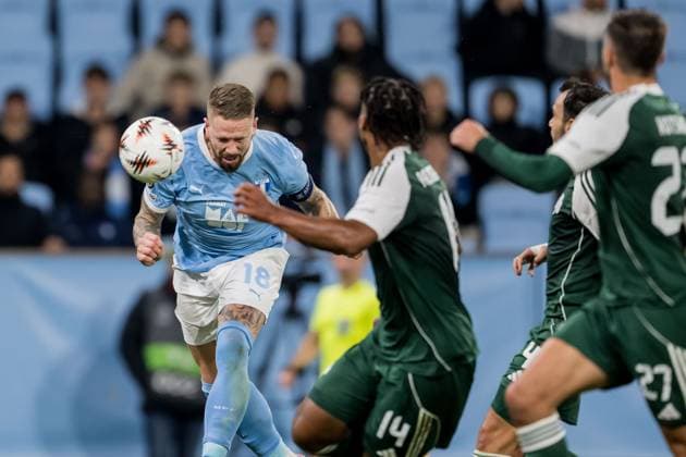 251106 Pontus Jansson of Malmö FF during the UEFA Europa League football match between Malmö FF and Panathinaikos on November 6, 2025 in Malmö Photo Petter Arvidson BILDBYRAN kod PA PA1108 fotboll football soccer fotball uefa europa league europa league malmö ff panathinaikos bbeng bbauto  Copyright: PETTERxARVIDSON BB251106PA075