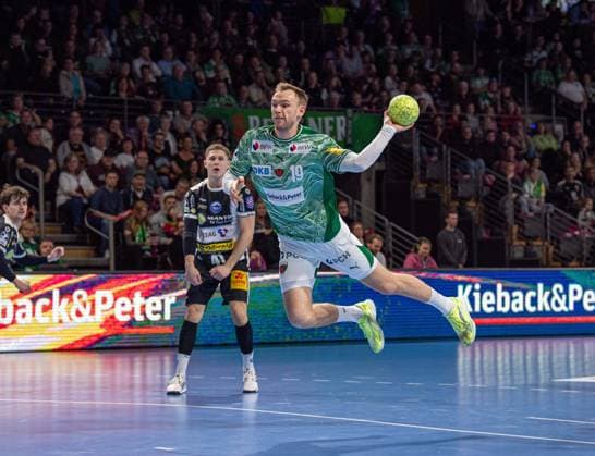 Handball, Men, Season 2025 2026, DHB Cup Round of 16, Füchse Berlin ThSV Eisenach, Mathias Gidsel Füchse Berlin , 06 11 2025, Copyright: xSebastianxRäppold MatthiasxKochx