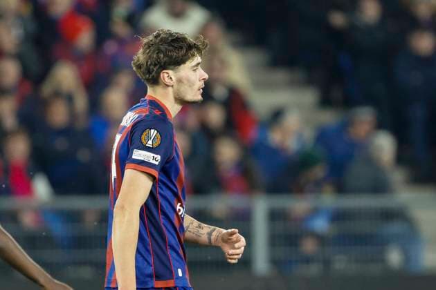 Moritz Broschinski FC Basel, 17 , Switzerland, Football, UEFA Europa League, Matchday 4, 2025 2026, FC Basel vs FCSB Bucharest, 06 11 2025, Sankt Jakob Park, Basel, Switzerland Basel Sankt Jakob Park Canton Basel City Switzerland Copyright: xGrantxHubbsx
