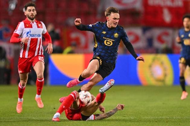 CRVENA ZVEZDA vs LOSC LILLE MARIUS BROHOLM football Crvena zvezde vs LOSC Lille UEFA Europa League at Rajko Mitic stadium, Belgrade 06.11.2025 Foto: FOOTBALL, UEFA EUROPA LEAGUE, CRVENA ZVEZDA, RED STAR, LOSC LILLE Belgrade Rajko Mitic stadium Serbia Copyright: xMarkoxMetlas xMNxPressx
