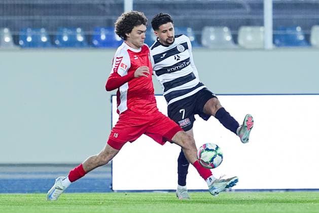 06 11 2025, xydrx, Football, Oberliga Westfalen, SG Wattenscheid 09 FC Eintracht Rheine, Season 2025 2026, Lohrheidestadion Pierre Miguel de Faria Alves Pinto FC Eintracht Rheine 15 in duel against Ilias Anan SG Wattenscheid 09 7 North Rhine-Westphalia Germany