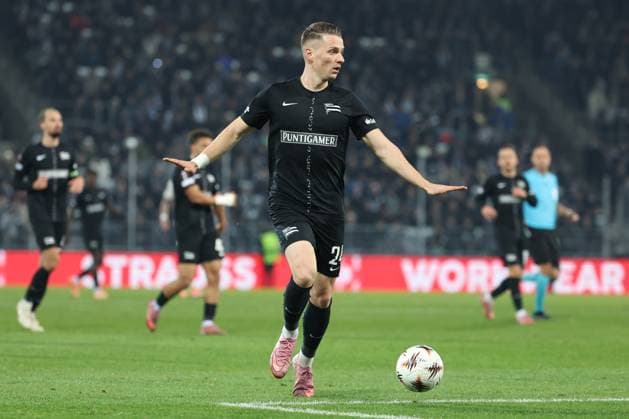SOCCER - UEFA EL, Sturm vs Nottingham GRAZ,AUSTRIA,06.NOV.25 - SOCCER - UEFA Europa League, SK Sturm Graz vs Nottingham Forest. Image shows Dimitri Lavalee (Sturm).  GEPAxpictures xChrisxBauer