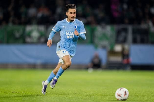 251106 Adrian Skogmar of Malmö FF during the UEFA Europa League football match between Malmö FF and Panathinaikos on November 6, 2025 in Malmö Photo Petter Arvidson BILDBYRAN kod PA PA1108 fotboll football soccer fotball uefa europa league europa league malmö ff panathinaikos bbeng bbauto  Copyright: PETTERxARVIDSON BB251106PA125