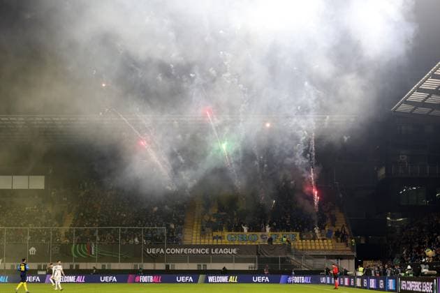 CELJE 06.11.2025 MECZ 3. KOLEJKA LIGA KONFERENCJI SEZON 2025 26: NK CELJE - LEGIA WARSZAWA --- UEFA CONFERENCE LEAGUE MATCH: NK CELJE - LEGIA WARSAW KIBICE CELJE FOT. PIOTR KUCZA FOTOPYK NEWSPIX.PL --- newspix.pl 