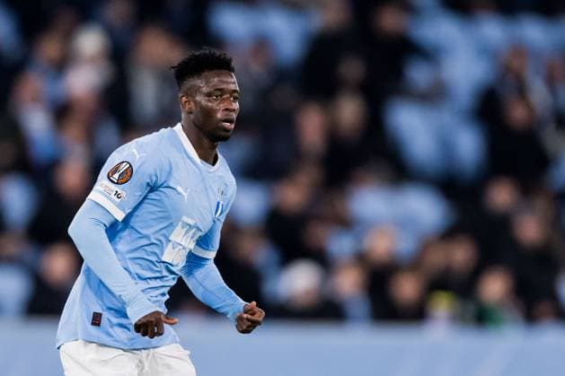 251106 Salifou Soumah of Malmö FF during the UEFA Europa League football match between Malmö FF and Panathinaikos on November 6, 2025 in Malmö Photo Petter Arvidson BILDBYRAN kod PA PA1108 fotboll football soccer fotball uefa europa league europa league malmö ff panathinaikos bbeng  Copyright: PETTERxARVIDSON BB251106PA137