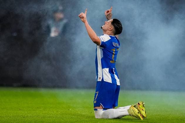 UTRECHT, NETHERLANDS - NOVEMBER 6: Borja Sainz of FC Porto celebrates after scoring his team s first goal during the UEFA Europa League 2025 26 League Phase MD4 match between FC Utrecht and FC Porto at Stadion Galgenwaard on November 6, 2025 in Utrecht, Netherlands. (Photo by Rene Nijhuis) SPO  Copyright: xRenexNijhuis