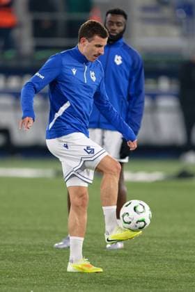 Olivier Custodio (10 Lausanne during warm-up prior the UEFA Conference League match between Lausanne-Sport and Omonoia at Stade de la Tuiliere in Lausanne, Switzerland Copyright: xGiuseppexVelletrix xSPPx Sportspressphoto_SPR57800