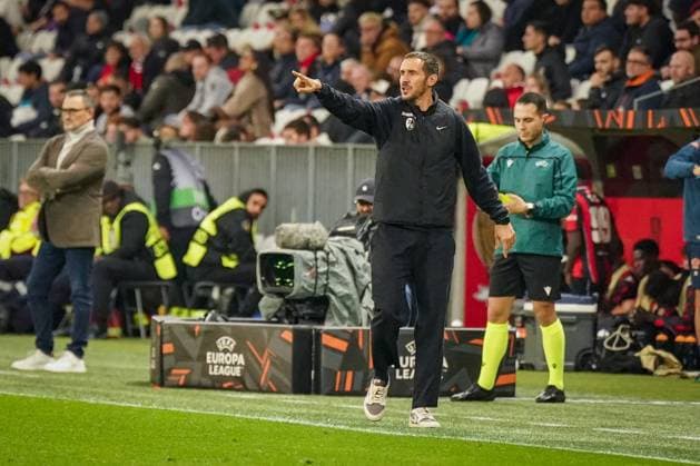 Football, UEFA Europa League 2025 26, Matchday 4 OGC Nice vs SC Freiburg Allianz Riviera Nice, France Julian Schuster SC Freiburg, Coach Copyright: xJOERANxSTEINSIEKx