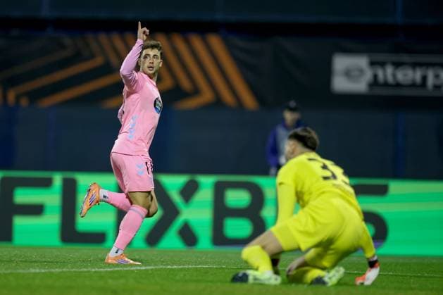 GNK Dinamo v Real Club Celta - UEFA Europa League 2025 26 League Phase MD4 ZAGREB, CROATIA - NOVEMBER 6: Pablo Duran of Real Club Celta celebrating a goal during the UEFA Europa League 2025 26 League Phase MD4 match between GNK Dinamo and Real Club Celta at Stadion Maksimir on November 6, 2025 in Zagreb, Croatia.  SanjinxStrukic PIXSELL