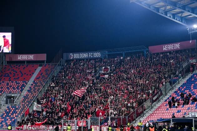 251106 Fans of Brann ahead of the Europa League football match between Bologna and Brann on November 6, 2025 in Bologna Photo Image Photo BILDBYRAN kod XY XY0083 fotboll football soccer fotball uefa europa league europa league bologna brann bbeng publik  Copyright: ImagexPhoto BB251106ZV003