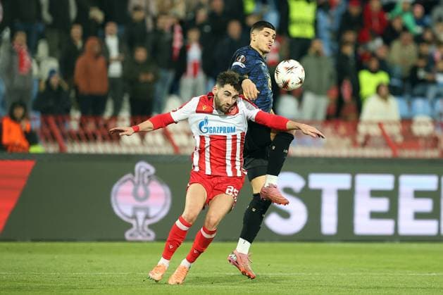 CRVENA ZVEZDA vs LILLE NAYAIR TIKNIZYAN, football player of Crvena zvezda, during the UEFA Europa League match, against Lille, at Rajko Mitic Stadium. Belgrade, 06.11.2025. photo: MN Press photo FOOTBALL, UEFA EUROPA LEAGUE, CRVENA ZVEZDA, LILLE Belgrade Stadium Rajko Mitic Serbia Copyright: xMarkoxMetlasx xMNxPressx