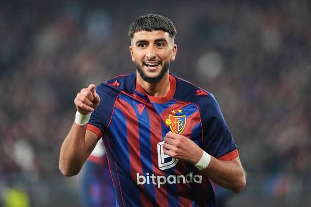 Switzerland UEFA Europa League 2025 26, FC Basel 1893 vs FCSB Bucharest St Jakob Park, Basel Ibrahim Salah 21 Basel celebrates after his goal Basel St Jakob Park Basel Switzerland Copyright: xKjetilxWaberx