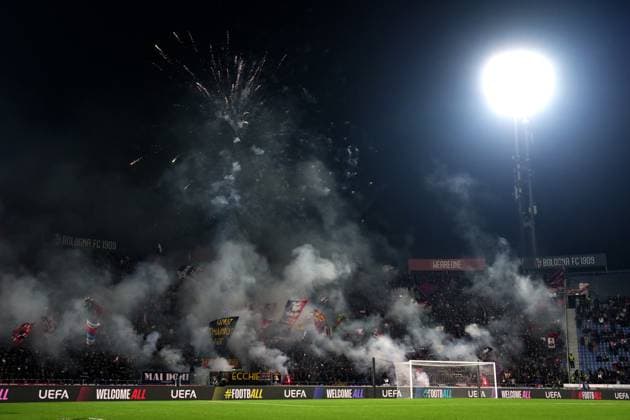 Supporter of Bologna during the UEFA Europa League soccer match between Bologna and Brann at the Renato DallÕAra Stadium in Bologna, north Italy - Thursday, November 6, 2025 -  Copyright: xMassimoxPaolone LaPressex