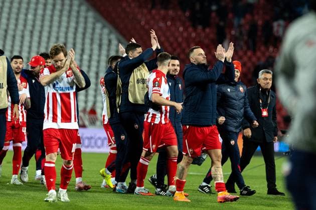 BELGRADE - FOOTBALL - EUROPA LEAGUE - BELGRADE -LOSC PHOTOPQR VOIX DU NORD PASCAL BONNIERE ; 06 11 2025 ; BELGRADE 06.11.2025 europa League , match opposant l Etoile rouge de Belgrade au Losc ( Lille ) . Photo Pascal Bonniere La voix Du Nord HAUTS DE FRANCE France  Copyright: xPHOTOPQR VOIXxDUxNORD MAXPPPxPASCALxBONNIEREx 20251106VDN0958 20251106VDN0958