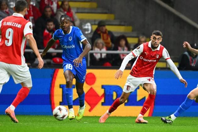 SC Braga v KRC Genk - UEFA Europa League BRAGA, PORTUGAL - NOVEMBER 06 : Kayembe Dito Joris defender of KRC Genk in action during the UEFA Europa League 2025 26 League Phase MD4 match between SC Braga and KRC Genk on November 6, 2025 in Braga, Portugal, 06 11 2025 Braga Portugal  Copyright: xVincentxKalutx