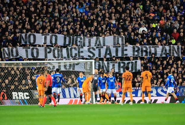 Rangers v A.S. Roma UEFA Europa League Rangers supporters with a banner during the UEFA Europa League match at Ibrox Stadium, Glasgow UK Newspapers OUT Copyright: xFredxPalmerx FIL-22471-0028