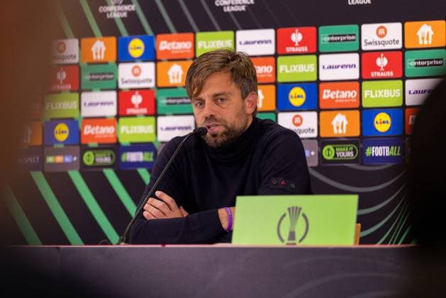 UECL 1 FSV Mainz 05 AC Florence Coach Daniele Galloppa AC Florence, Fiorentina answers reporters questions at the press conference after the UEFA Conference League match between 1 FSV Mainz 05 and AC Florence on matchday 3 at the MEWA Arena Mainz on 06 11 2025 Copyright: xBEAUTIFULxSPORTS Hahnex
