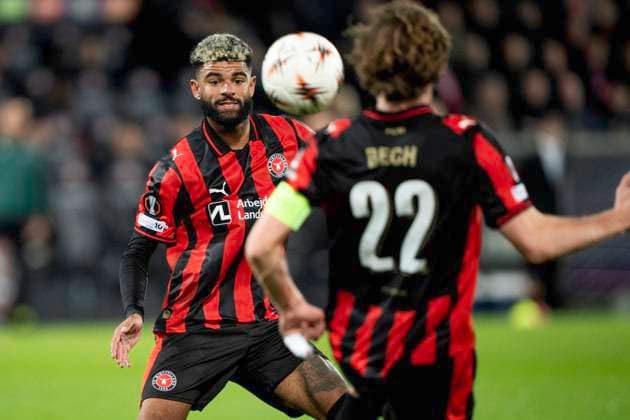 UEFA Europa League FC Midtjylland Celtic FC FC Midtjyllands Philip Billing and Mads Bech during the Europa League match between FC Midtjylland and Celtic FC at MCH Arena in Herning on Thursday, November 6, 2025 Photo Bo Amstrup Ritzau Scanpix , Herning Denmark Mors  Copyright: BoxAmrstrupx xRitzauxScanpix BoxAmstrupx spdk20251106-212729-L