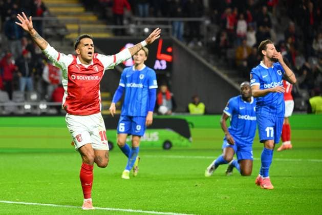 SC Braga v KRC Genk - UEFA Europa League BRAGA, PORTUGAL - NOVEMBER 06 : Rodrigo Zalazar midfielder of SC Braga celebrating scoring a goal during the UEFA Europa League 2025 26 League Phase MD4 match between SC Braga and KRC Genk on November 6, 2025 in Braga, Portugal, 06 11 2025 Braga Portugal  Copyright: xVincentxKalutx