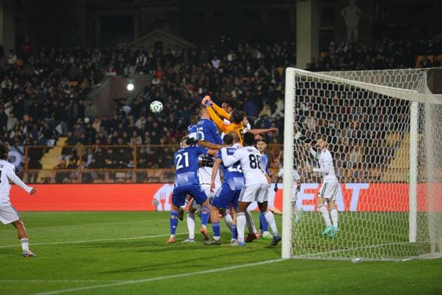 6 November 2025 UEFA Conference League, Round 3 FC Noah vs SK Sigma Olomouc Republican Stadium after Vazgen Sargsyan, Yerevan, Armenia 6 November 2025 UEFA Conference League, Round 3 FC Noah vs SK Sigma Olomouc Republican Stadium after Vazgen Sargsyan, Yerevan, Armenia. Timothy Fayulu save