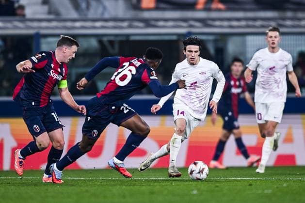 251106 Ulrik Mathisen of Brann during the Europa League football match between Bologna and Brann on November 6, 2025 in Bologna Photo Image Photo BILDBYRAN kod XY XY0083 fotboll football soccer fotball uefa europa league europa league bologna brann bbeng  Copyright: ImagexPhoto BB251106ZG013
