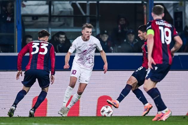 251106 Emil Kornvig of Brann during the Europa League football match between Bologna and Brann on November 6, 2025 in Bologna Photo Image Photo BILDBYRAN kod XY XY0083 fotboll football soccer fotball uefa europa league europa league bologna brann bbeng  Copyright: ImagexPhoto BB251106ZZ009