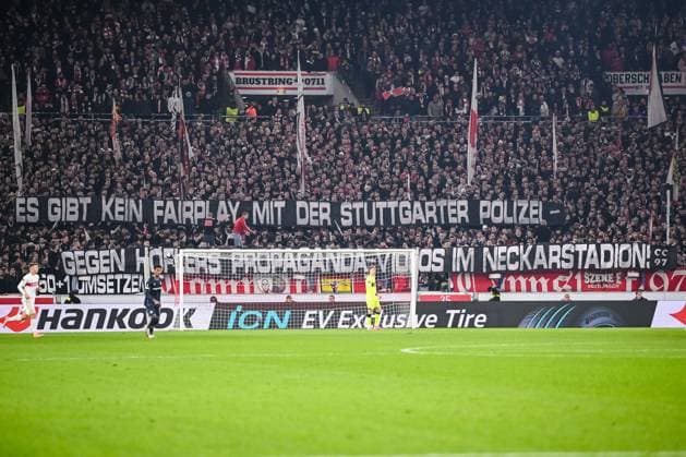 VfB Supporters Banner during the UEFA Europa League 2025 26 League Phase MD4 match between VfB Stuttgart and Feyenoord at Stuttgart Arena on November 6, 2025 in Stuttgart, Germany. (Photo by Harry Langer DeFodi Images) VfB Supporters Banner during the UEFA Europa League 2025 26 League Phase MD4 match between VfB Stuttgart and Feyenoord at Stuttgart Arena on November 6, 2025 in Stuttgart, Germany Photo by Harry Langer DeFodi Images