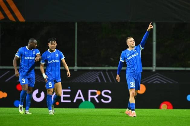 SC Braga v KRC Genk - UEFA Europa League BRAGA, PORTUGAL - NOVEMBER 06 : Heymans Daan midfielder of KRC Genk celebrating scoring a goal during the UEFA Europa League 2025 26 League Phase MD4 match between SC Braga and KRC Genk on November 6, 2025 in Braga, Portugal, 06 11 2025 Braga Portugal  Copyright: xVincentxKalutx