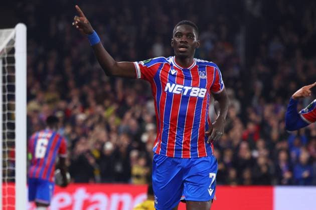London, England, 6th November 2025. Ismaila Sarr of Crystal Palace celebrates after scoring to make it 2-0 during the Crystal Palace vs AZ Alkmaar UEFA Conference League match at Selhurst Park, London. Picture credit should read: Paul Terry Sportimage EDITORIAL USE ONLY. No use with unauthorised audio, video, data, fixture lists, club league logos or live services. Online in-match use limited to 120 images, no video emulation. No use in betting, games or single club league player publications. SPI_020_PT_Crystal_Palace_AZ_Alkmaar SPI-4270-0020
