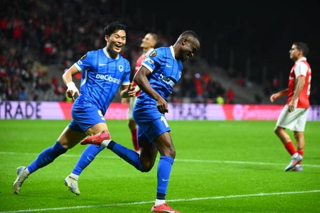 SC Braga v KRC Genk - UEFA Europa League BRAGA, PORTUGAL - NOVEMBER 06 : Sor Yira midfielder of KRC Genk celebrating scoring a goal (1-2) during the UEFA Europa League 2025 26 League Phase MD4 match between SC Braga and KRC Genk on November 6, 2025 in Braga, Portugal, 06 11 2025 Braga Portugal  Copyright: xVincentxKalutx