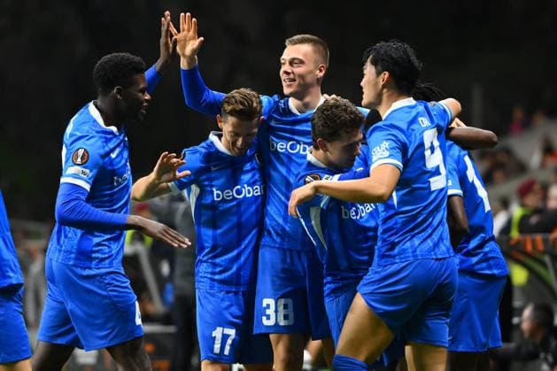 SC Braga v KRC Genk - UEFA Europa League BRAGA, PORTUGAL - NOVEMBER 06 : Sor Yira midfielder of KRC Genk celebrating scoring a goal (1-2) during the UEFA Europa League 2025 26 League Phase MD4 match between SC Braga and KRC Genk on November 6, 2025 in Braga, Portugal, 06 11 2025 Braga Portugal  Copyright: xVincentxKalutx