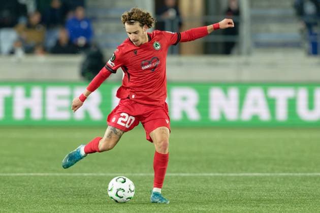 Evangelos Andreou (20 Omonoia) shoots the ball (action) during the UEFA Conference League match between Lausanne and Omonoia at Stade de la Tuiliere in Lausanne, Switzerland Copyright: xGiuseppexVelletrix xSPPx Sportspressphoto_SPR57821
