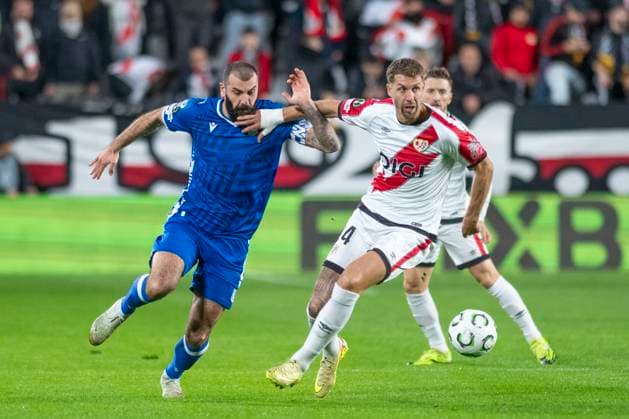 November 6, 2025, Madrid, Madrid, Spain: FLORIAN LEJEUNE of Rayo Vallecano during the UEFA Conference League match between RAYO VALLECANO Vs. LECH POZNAN held on November 6 at the Estadio de Vallecas in Madrid, Spain. Madrid Spain - ZUMAc312 20251106_zsp_c312_009 Copyright: xOscarxManuelxSanchezx