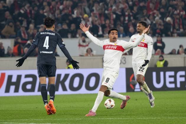 Frustration at Tiago Tomas VfB Stuttgart, 08 GER, VfB Stuttgart vs Feyenoord Rotterdam, Football, UEFA Europa League, Men, Matchday 4, 2025 2026 season, 06 11 2025, GER, VfB Stuttgart vs Feyenoord Rotterdam, Football, UEFA Europa League, Men, Matchday 4, 2025 2026 season, 06 11 2025 Stuttgart Copyright: xEibner-Pressefoto WolfgangxFrankx EP_WFK