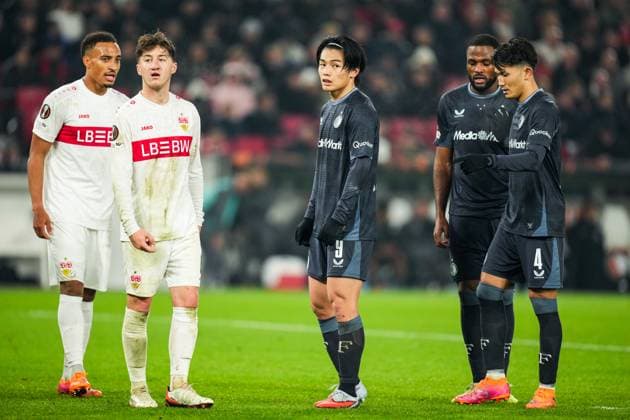 UEFA Europa League: VfB Stuttgart v Feyenoord Stuttgart - Ayase Ueda of Feyenoord during the fourth match of the UEFA Europa League 2025 2026. The match is set between VfB Stuttgart and Feyenoord at Neckarstadion, MHP Arena on 6 November 2025 in Stuttgart, Germany. Copyright: xYannickxVerhoevenx