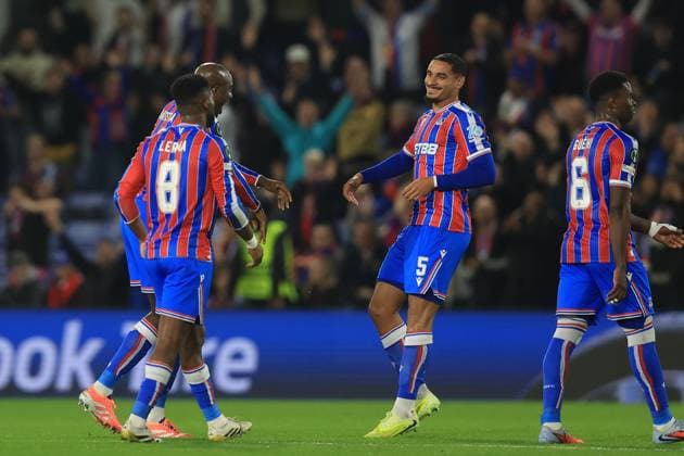 Crystal Palace v AZ Alkmaar Europa Conference League 06scores a goal 1-12025. Crystal Palace defender Maxence Lacroix (5) celebrates his goal during the Europa Conference League match between Crystal Palace and AZ Alkmaar at Selhurst Park, London, England on 6 November 2025. London Selhurst Park Greater London England Editorial use only , Copyright: xSimonxRoex PSI-23180-0090