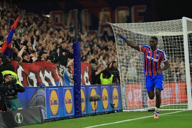 Crystal Palace v AZ Alkmaar Europa Conference League 06scores a goal 1-12025. Crystal Palace midfielder Ismaila Sarr (7) celebrates during the Europa Conference League match between Crystal Palace and AZ Alkmaar at Selhurst Park, London, England on 6 November 2025. London Selhurst Park Greater London England Editorial use only , Copyright: xSimonxRoex PSI-23180-0103
