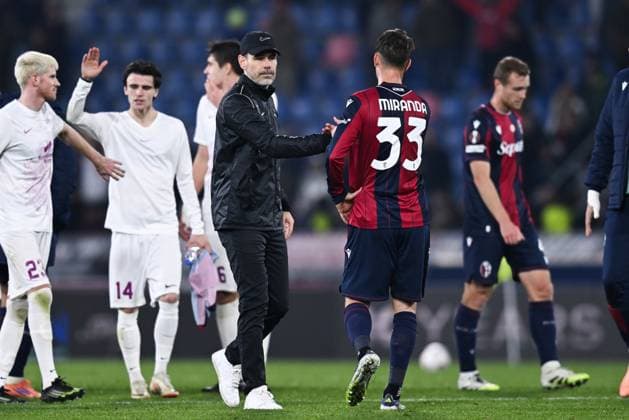 251106 Head coach Freyr Alexandersson of Brann after the Europa League football match between Bologna and Brann on November 6, 2025 in Bologna Photo Image Photo BILDBYRAN kod XY XY0083 fotboll football soccer fotball uefa europa league europa league bologna brann bbeng  Copyright: ImagexPhoto BB251106ZD032