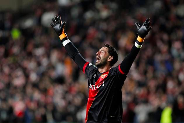 UEFA conference league - Rayo Vallecano vs Lech Poznan MADRID, SPAIN - November6:Augusto Batalla of Rayo Vallecano celebrates a goal during the conference league 2025 26 match between Rayo Vallecano and Lech Poznan at Vallecas Stadium in Madrid. (Photo by Guille Martinez f22photo) Madrid Vallecas Stadium Spain Copyright: xGuillermoxMartinezx