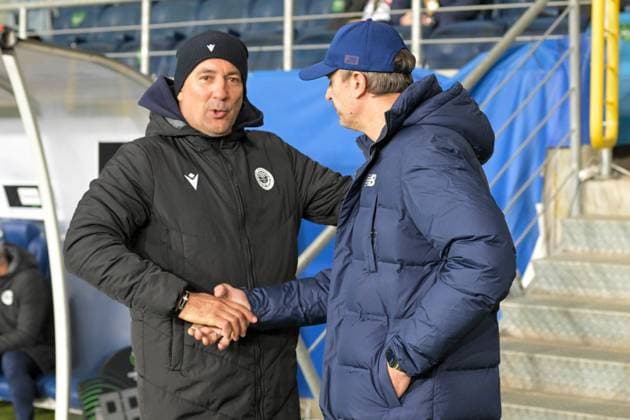 2025.11.06 Lublin Pilka nozna UEFA Liga Konferencji Europy sezon 2025 2026 Dinamo Kijow - Zrinjski Mostar N z Igor Stimac Oleksandr Shovkovskyi Foto Wojciech Szubartowski PressFocus 2025.11.06 Lublin Football UEFA Conference League season 2025 2026 Dinamo Kyiv - Zrinjski Mostar Igor Stimac Oleksandr Shovkovskyi Credit: Wojciech Szubartowski PressFocus NEWSPIX.PL --- newspix.pl 