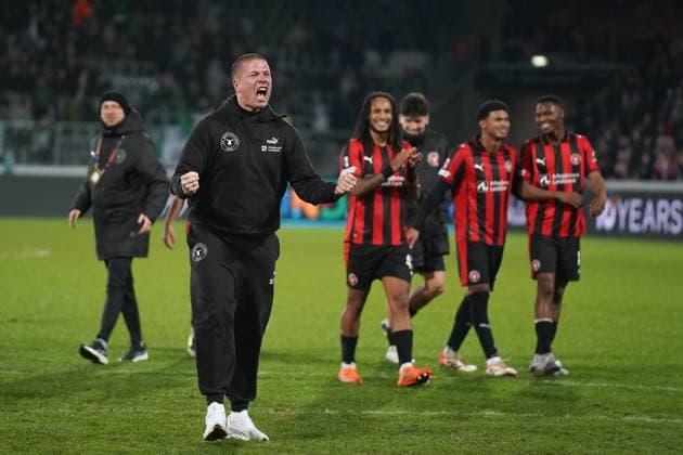 6.11.2025 HERNING PILKA NOZNA LIGA EUROPY UEFA SEZON 2025 2026 FOOTBALL UEFA EUROPA LEAGUE FC MIDTJYLLAND - CELTIC GLASGOW N Z FC MIDTJYLLAND CELEBRATIONA AFTER WIN FOT. KAROL POLIT NEWSPIX.PL --- newspix.pl 